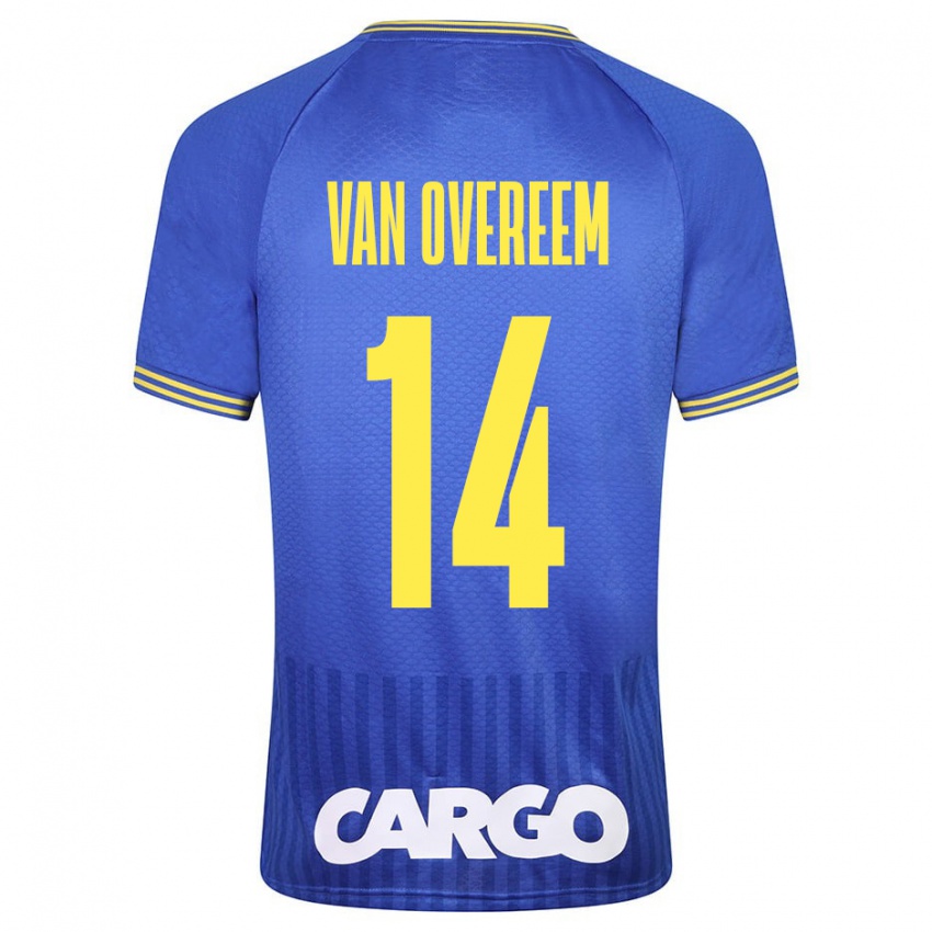 Børn Joris Van Overeem #14 Blå Udebane Spillertrøjer 2023/24 Trøje T-Shirt