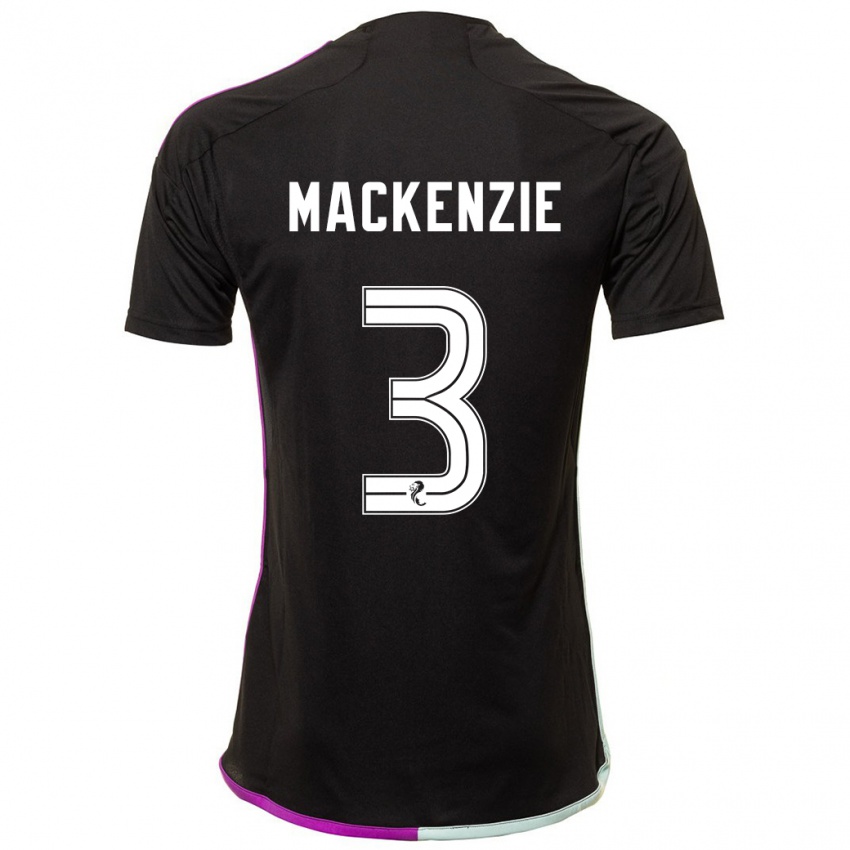 Børn Jack Mackenzie #3 Sort Udebane Spillertrøjer 2023/24 Trøje T-Shirt