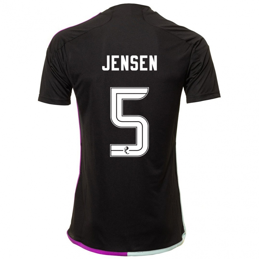 Børn Richard Jensen #5 Sort Udebane Spillertrøjer 2023/24 Trøje T-Shirt