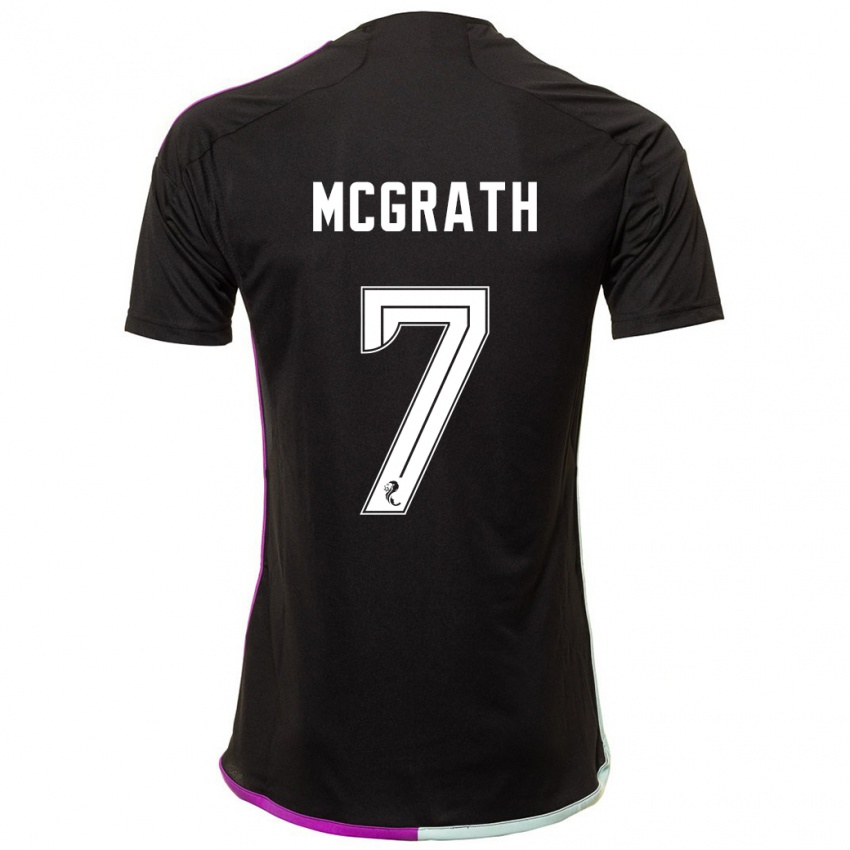 Børn Jamie Mcgrath #7 Sort Udebane Spillertrøjer 2023/24 Trøje T-Shirt