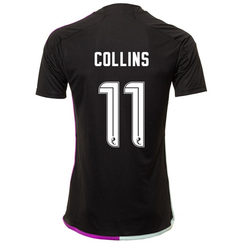 Børn Bailley Collins #11 Sort Udebane Spillertrøjer 2023/24 Trøje T-Shirt