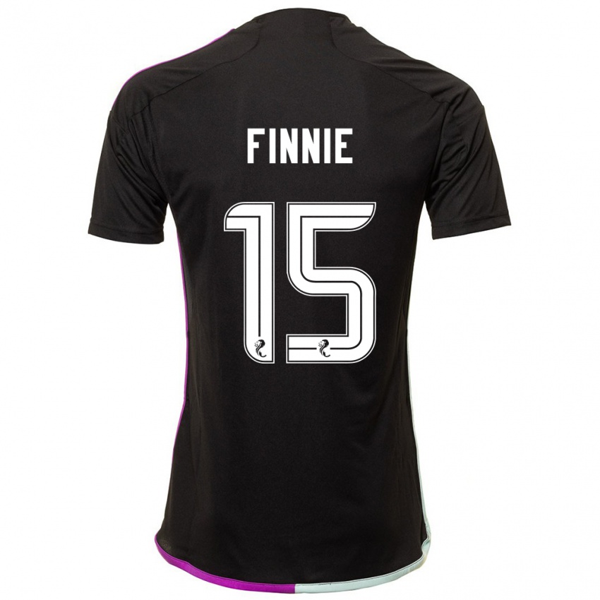 Børn Maddison Finnie #15 Sort Udebane Spillertrøjer 2023/24 Trøje T-Shirt