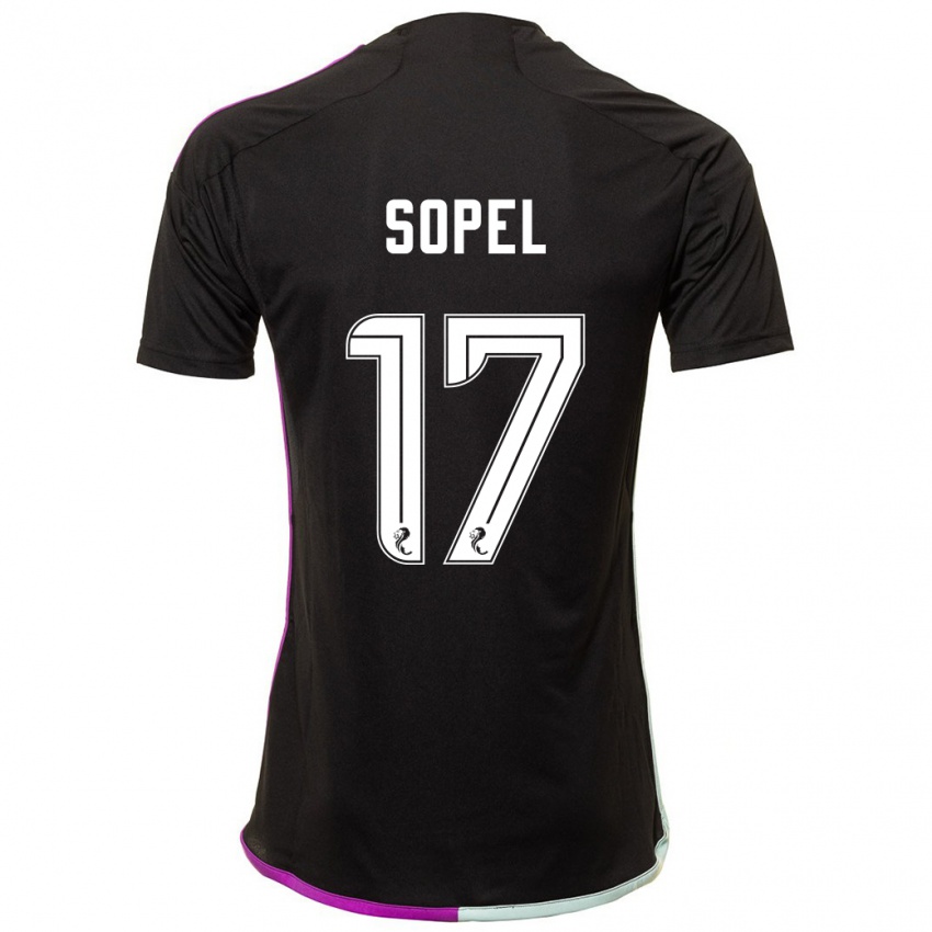 Børn Nadia Sopel #17 Sort Udebane Spillertrøjer 2023/24 Trøje T-Shirt
