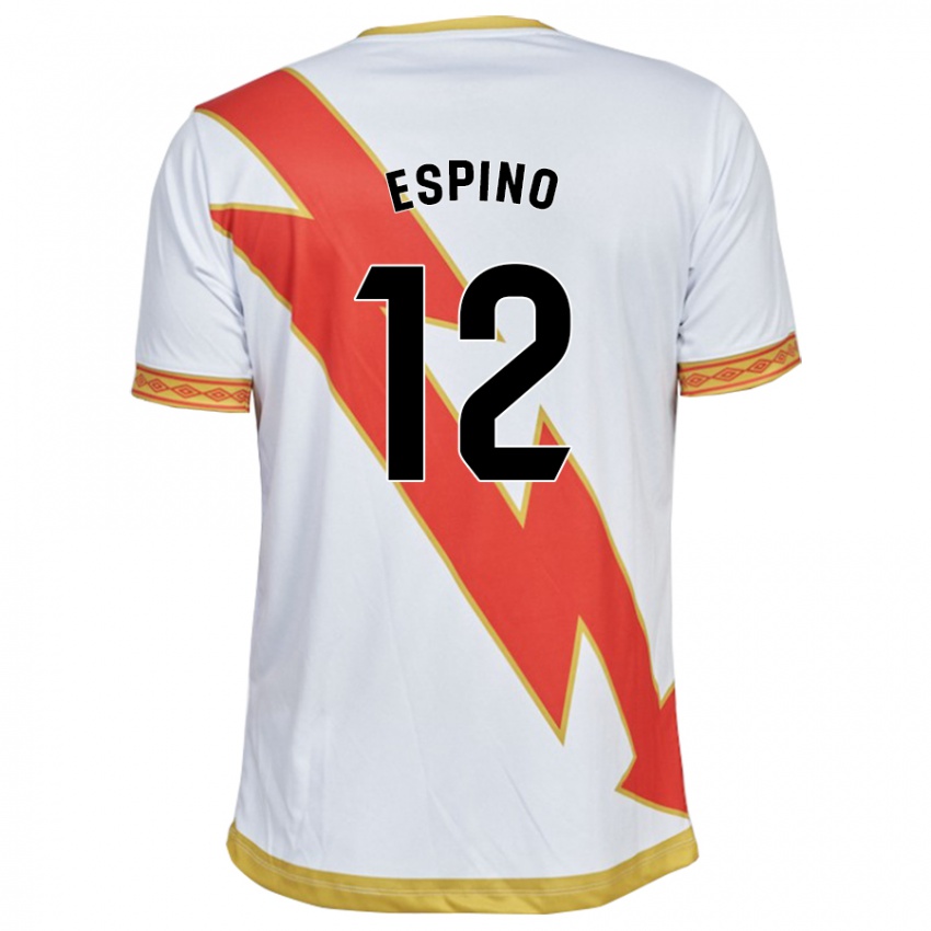 Mænd Alfonso Espino #12 Hvid Hjemmebane Spillertrøjer 2023/24 Trøje T-Shirt