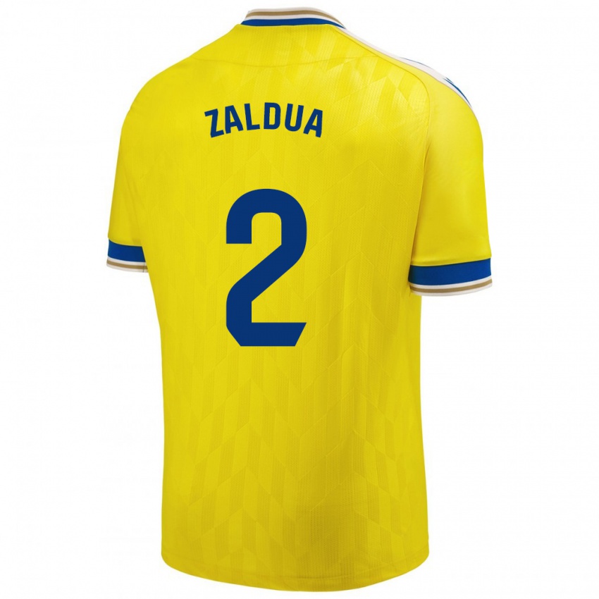 Mænd Joseba Zaldua #2 Gul Hjemmebane Spillertrøjer 2023/24 Trøje T-Shirt