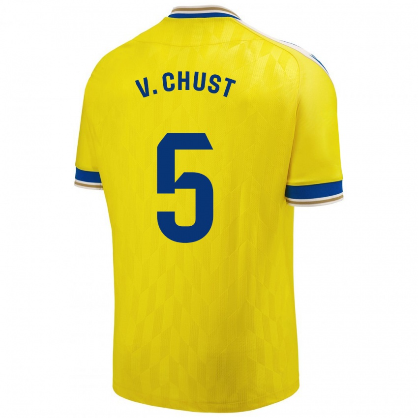 Mænd Victor Chust #5 Gul Hjemmebane Spillertrøjer 2023/24 Trøje T-Shirt