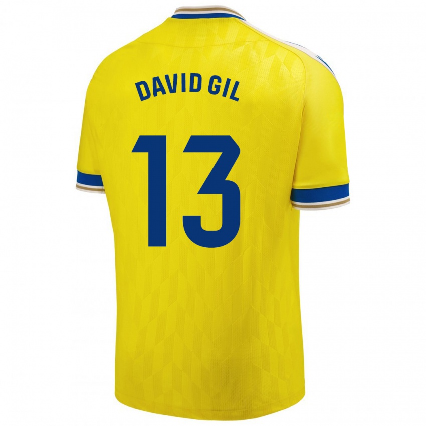 Mænd David Gil #13 Gul Hjemmebane Spillertrøjer 2023/24 Trøje T-Shirt