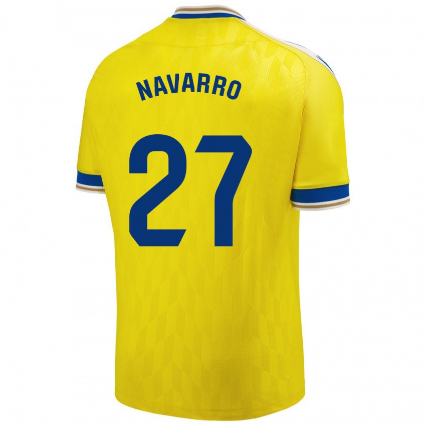 Mænd Robert Navarro #27 Gul Hjemmebane Spillertrøjer 2023/24 Trøje T-Shirt