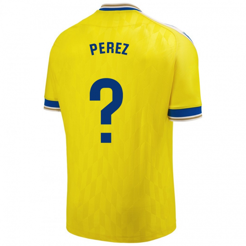 Mænd Ángel Pérez #0 Gul Hjemmebane Spillertrøjer 2023/24 Trøje T-Shirt