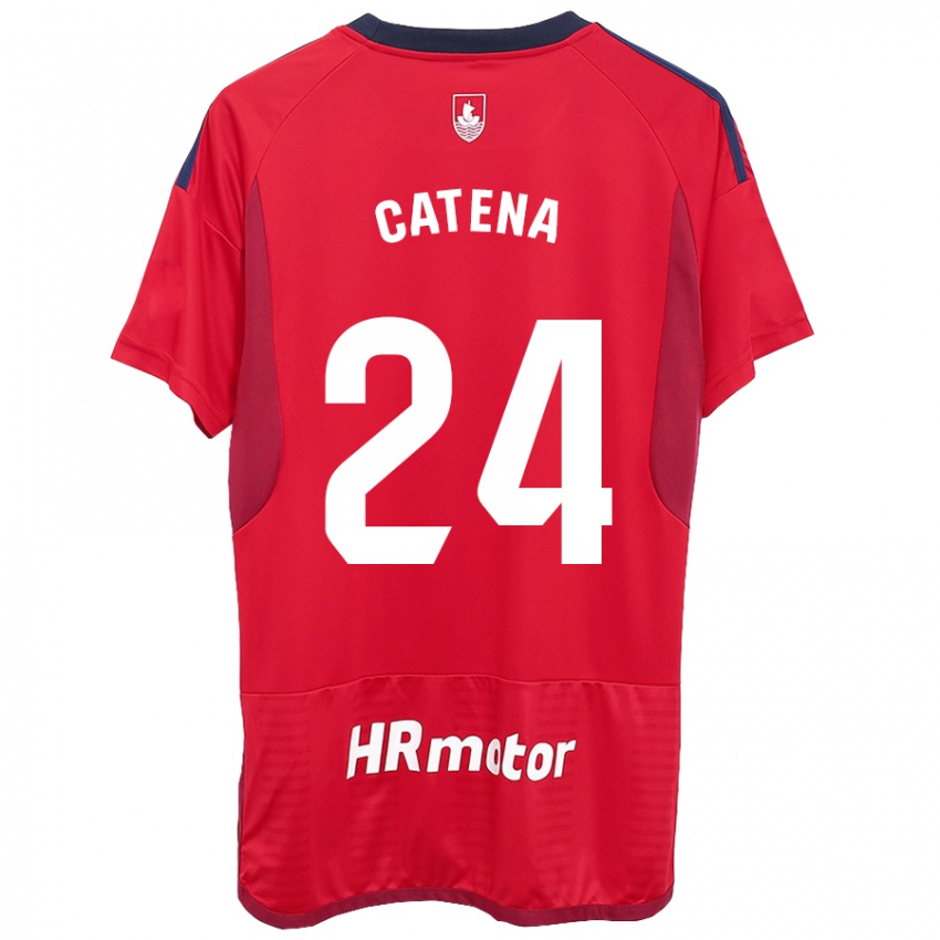 Mænd Alejandro Catena #24 Rød Hjemmebane Spillertrøjer 2023/24 Trøje T-Shirt