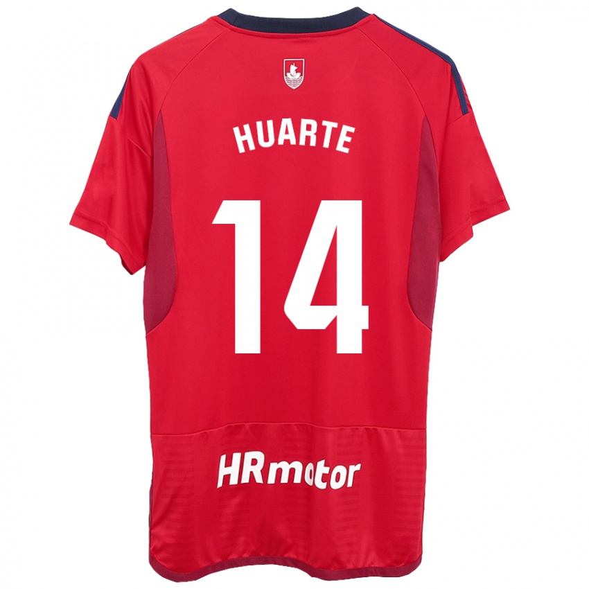 Mænd Xabi Huarte #14 Rød Hjemmebane Spillertrøjer 2023/24 Trøje T-Shirt