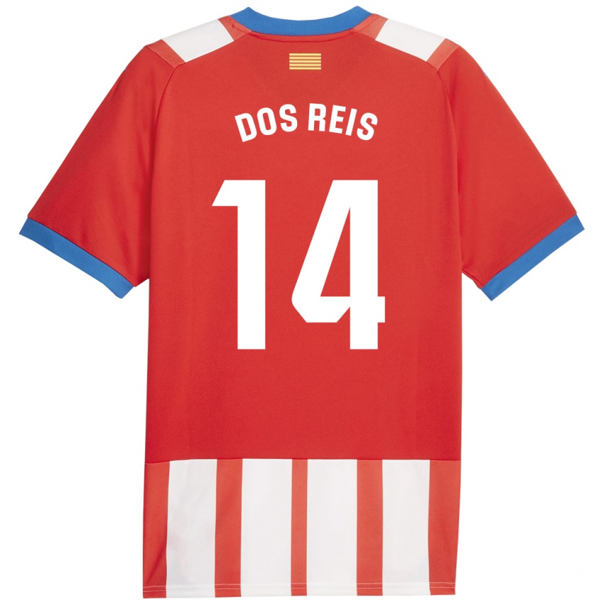 Mænd Leo Dos Reis #14 Rød Hvid Hjemmebane Spillertrøjer 2023/24 Trøje T-Shirt