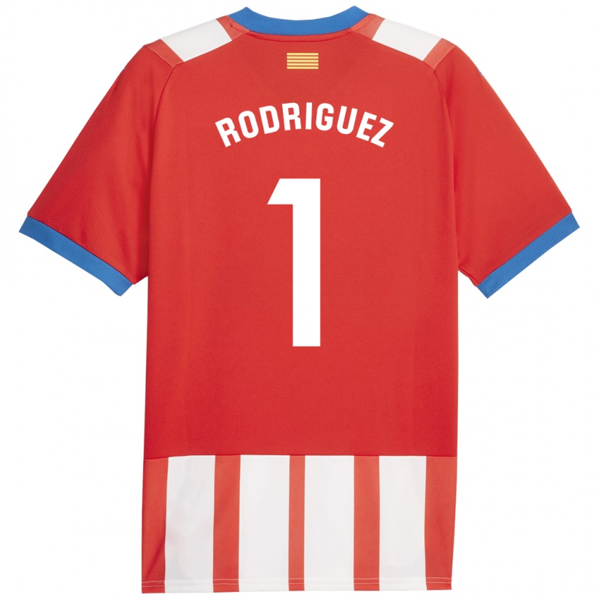 Mænd Maria Rodríguez #1 Rød Hvid Hjemmebane Spillertrøjer 2023/24 Trøje T-Shirt