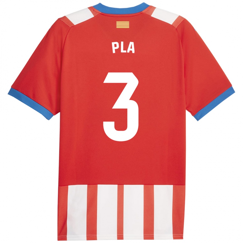 Mænd Marta Pla #3 Rød Hvid Hjemmebane Spillertrøjer 2023/24 Trøje T-Shirt