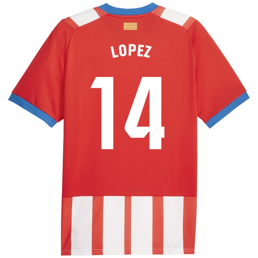 Mænd Judith López #14 Rød Hvid Hjemmebane Spillertrøjer 2023/24 Trøje T-Shirt