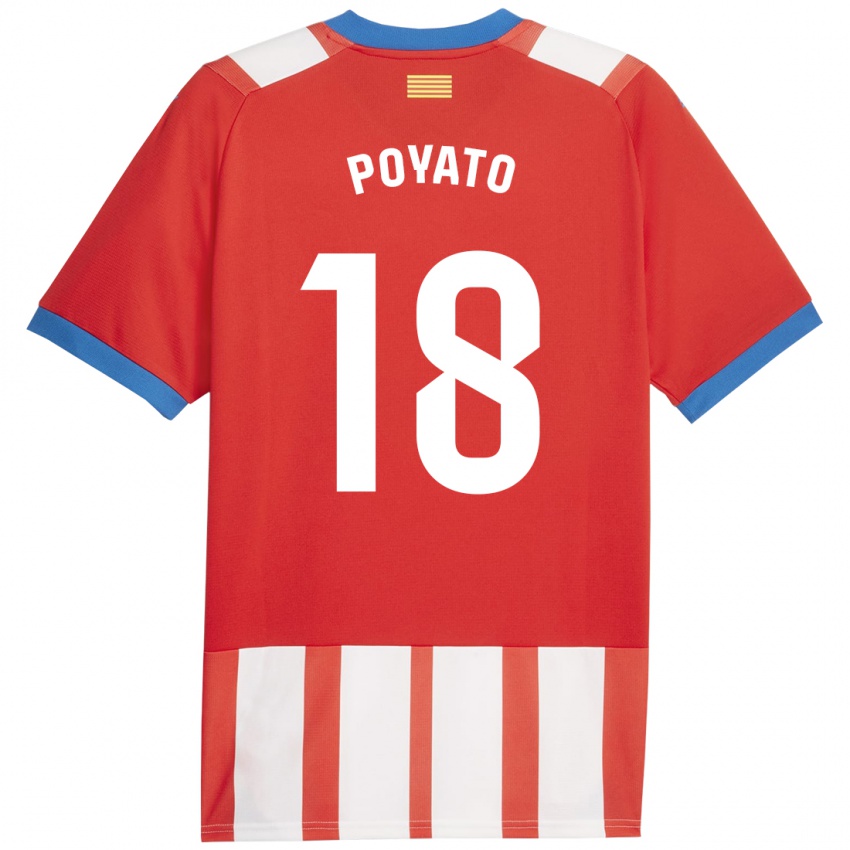 Mænd Marina Poyato #18 Rød Hvid Hjemmebane Spillertrøjer 2023/24 Trøje T-Shirt