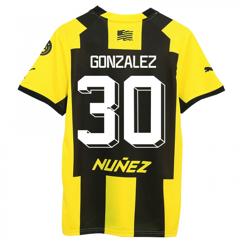 Mænd Ángel González #30 Gul Sort Hjemmebane Spillertrøjer 2023/24 Trøje T-Shirt