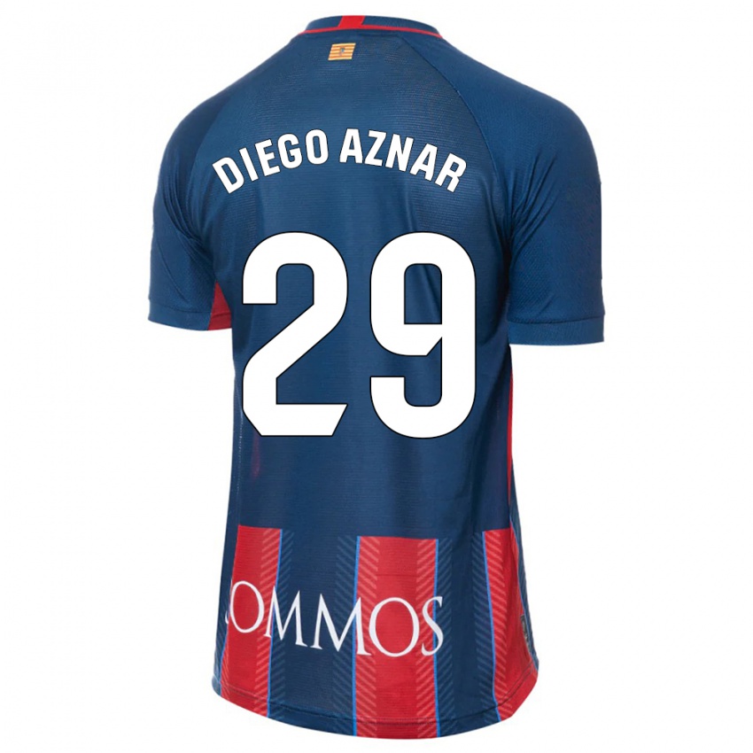 Mænd Diego Aznar #29 Flåde Hjemmebane Spillertrøjer 2023/24 Trøje T-Shirt