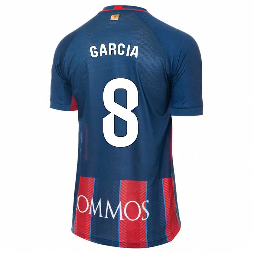 Mænd David García #8 Flåde Hjemmebane Spillertrøjer 2023/24 Trøje T-Shirt