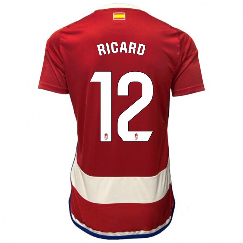 Mænd Ricard Sanchez #12 Rød Hjemmebane Spillertrøjer 2023/24 Trøje T-Shirt