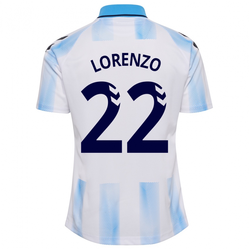 Mænd Dani Lorenzo #22 Hvid Blå Hjemmebane Spillertrøjer 2023/24 Trøje T-Shirt