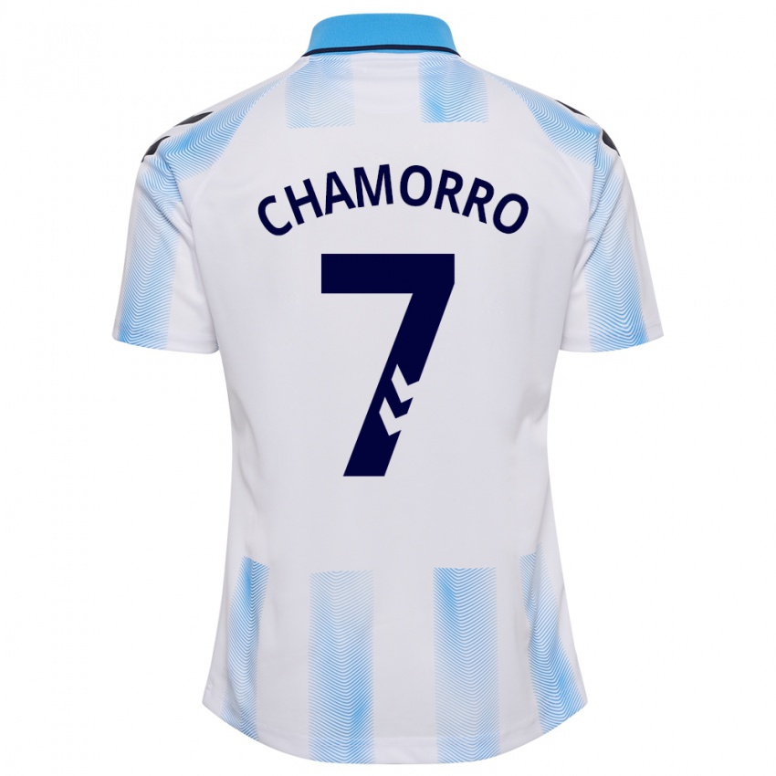 Mænd Alexis Chamorro #7 Hvid Blå Hjemmebane Spillertrøjer 2023/24 Trøje T-Shirt