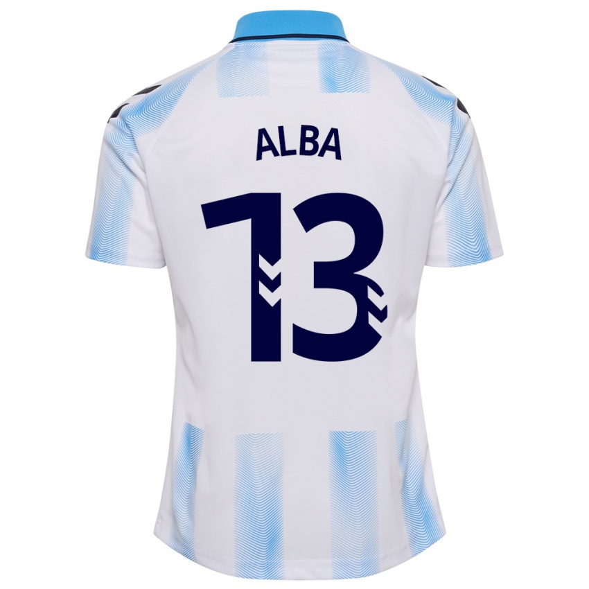 Mænd Alba #13 Hvid Blå Hjemmebane Spillertrøjer 2023/24 Trøje T-Shirt