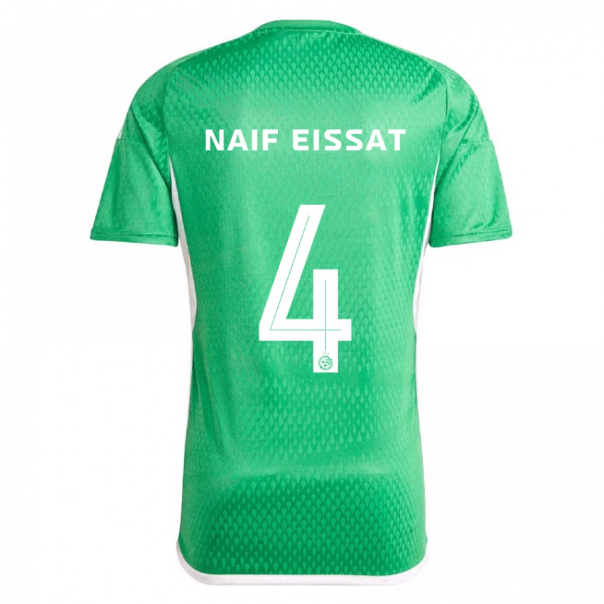 Mænd Lisav Naif Eissat #4 Hvid Blå Hjemmebane Spillertrøjer 2023/24 Trøje T-Shirt