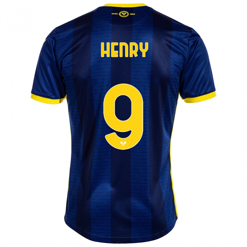 Mænd Thomas Henry #9 Flåde Hjemmebane Spillertrøjer 2023/24 Trøje T-Shirt