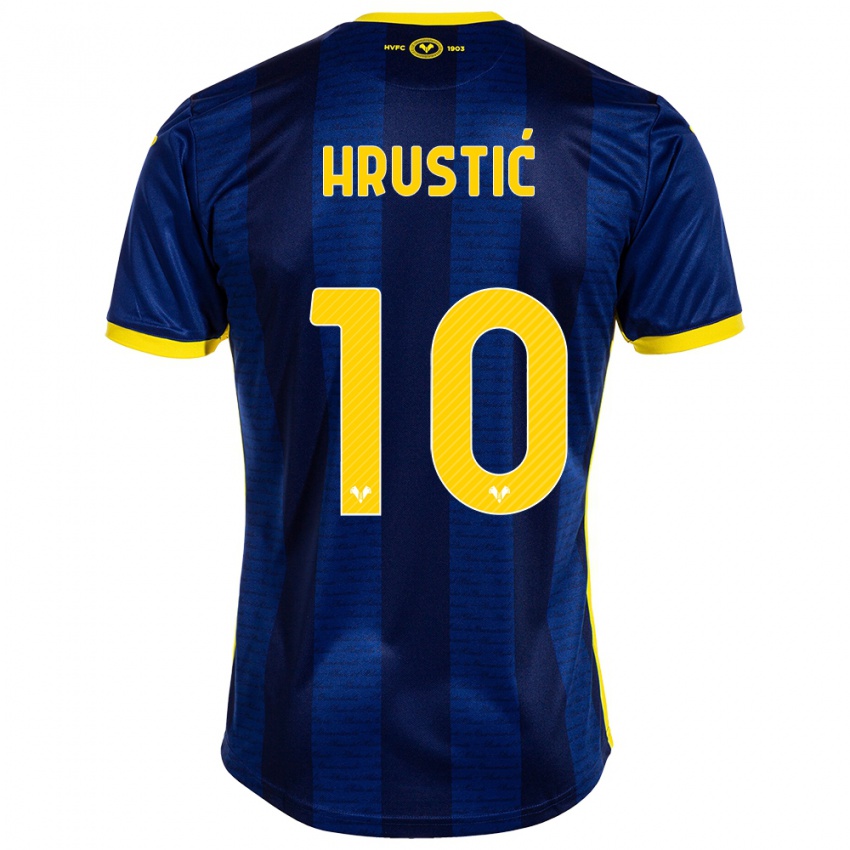 Mænd Ajdin Hrustic #10 Flåde Hjemmebane Spillertrøjer 2023/24 Trøje T-Shirt