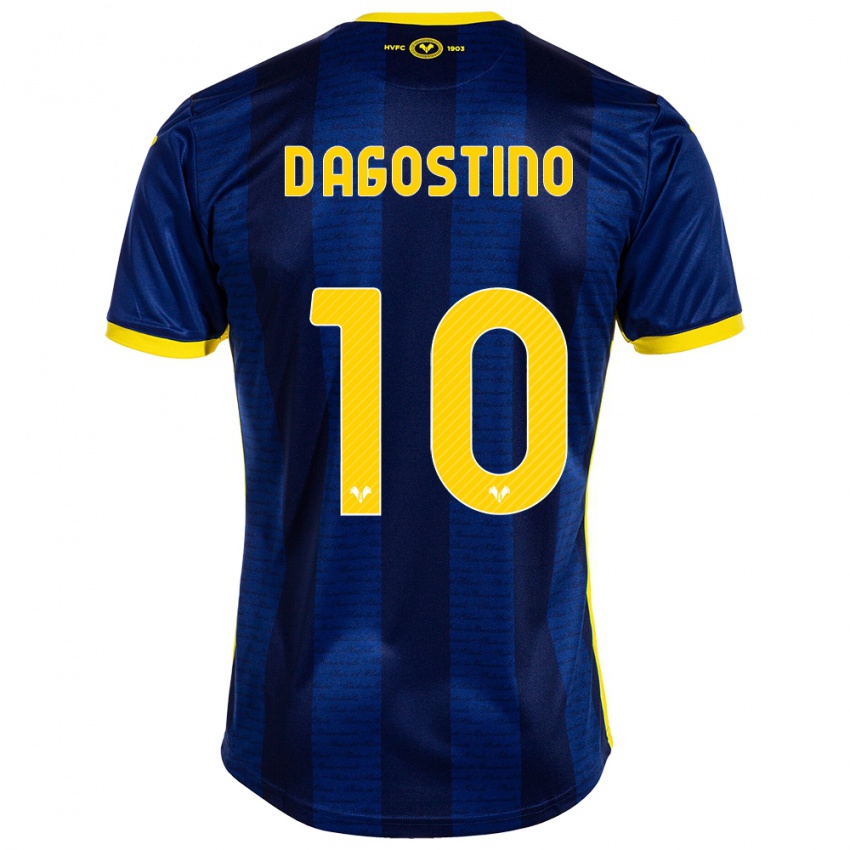 Mænd Samuele D'agostino #10 Flåde Hjemmebane Spillertrøjer 2023/24 Trøje T-Shirt