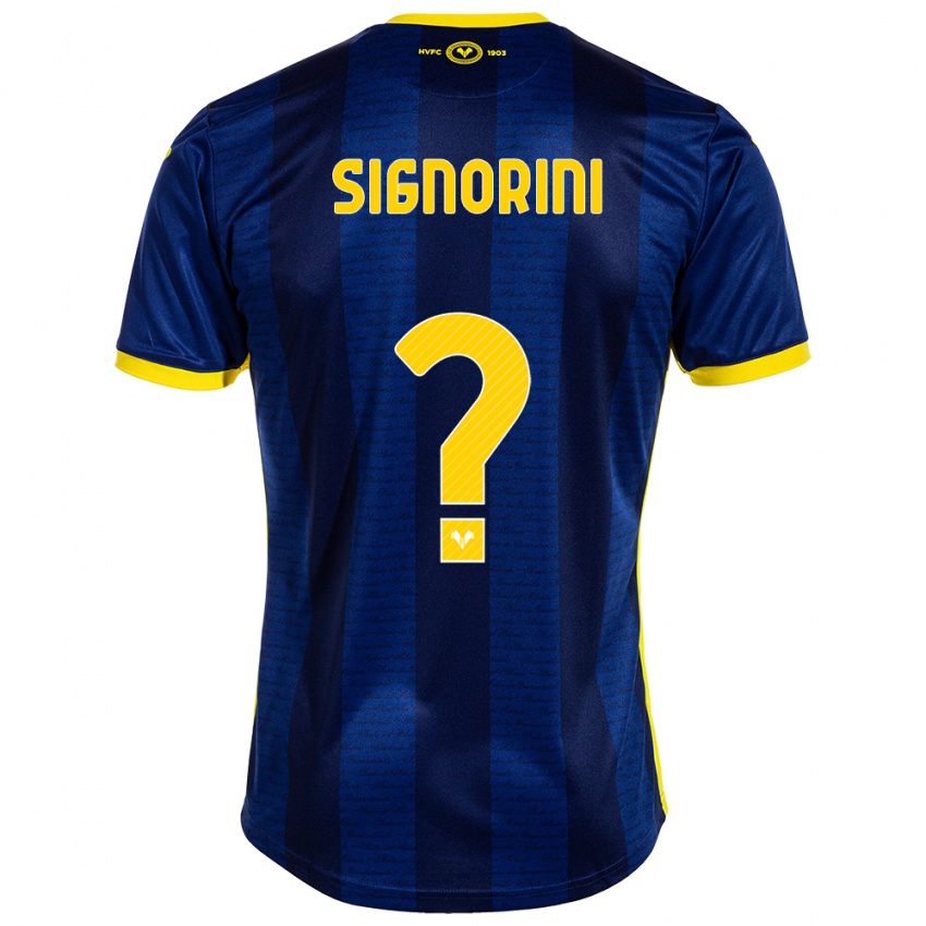 Mænd Simone Signorini #0 Flåde Hjemmebane Spillertrøjer 2023/24 Trøje T-Shirt