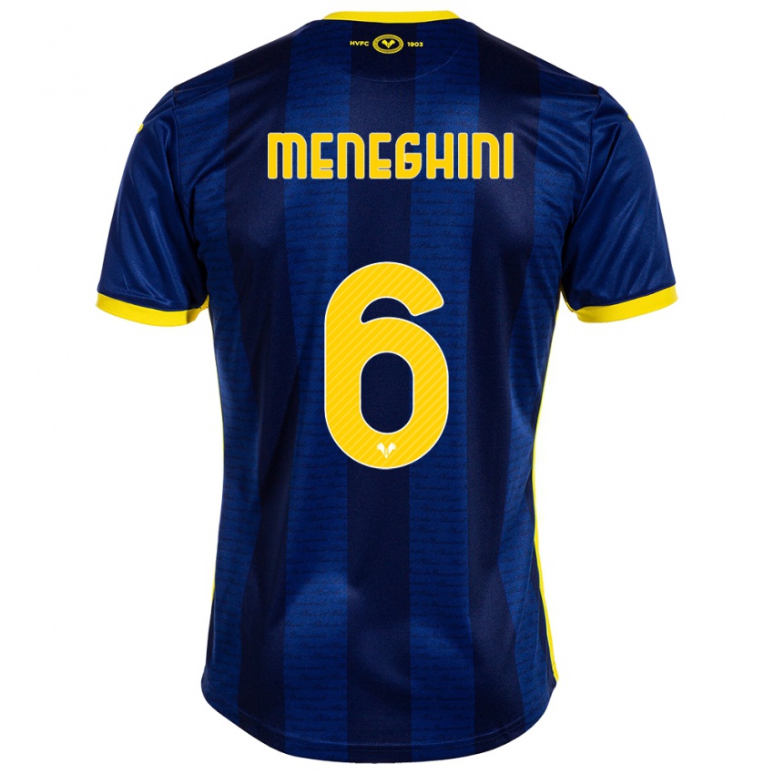 Mænd Sofia Meneghini #6 Flåde Hjemmebane Spillertrøjer 2023/24 Trøje T-Shirt