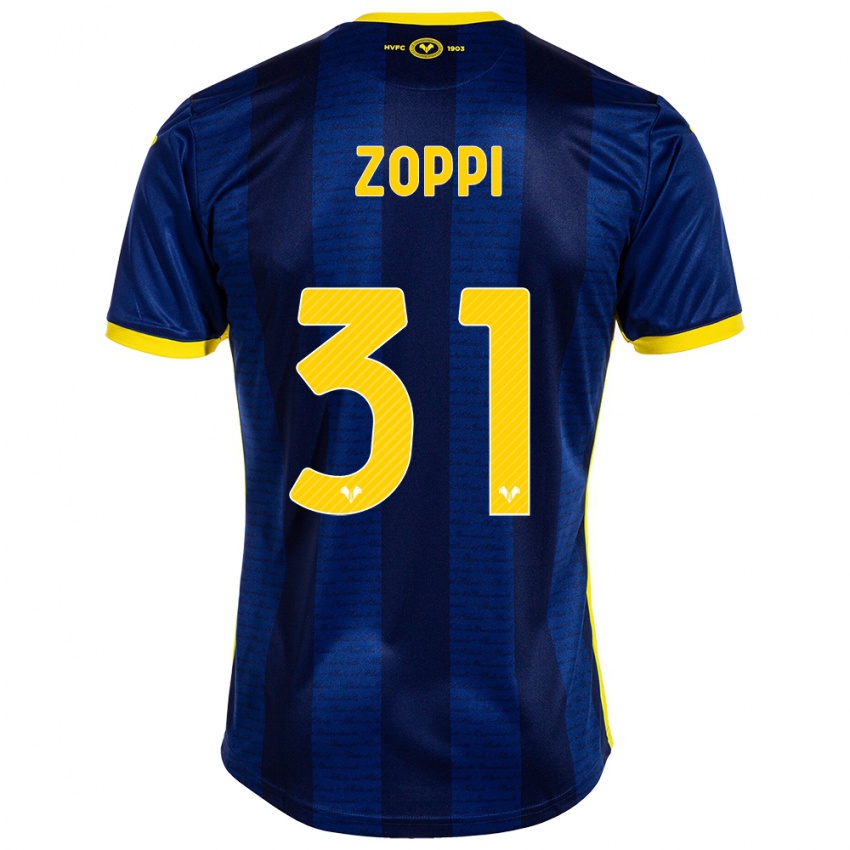 Mænd Sofia Zoppi #31 Flåde Hjemmebane Spillertrøjer 2023/24 Trøje T-Shirt