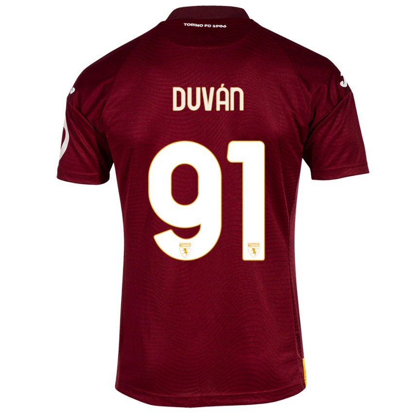 Mænd Duvan Zapata #91 Mørkerød Hjemmebane Spillertrøjer 2023/24 Trøje T-Shirt