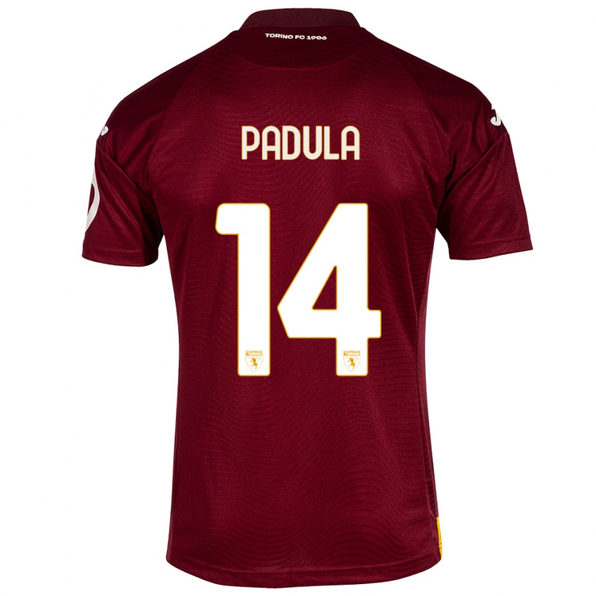 Mænd Cristian Padula #14 Mørkerød Hjemmebane Spillertrøjer 2023/24 Trøje T-Shirt