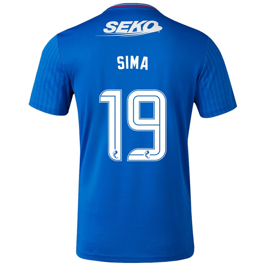 Mænd Abdallah Sima #19 Blå Hjemmebane Spillertrøjer 2023/24 Trøje T-Shirt