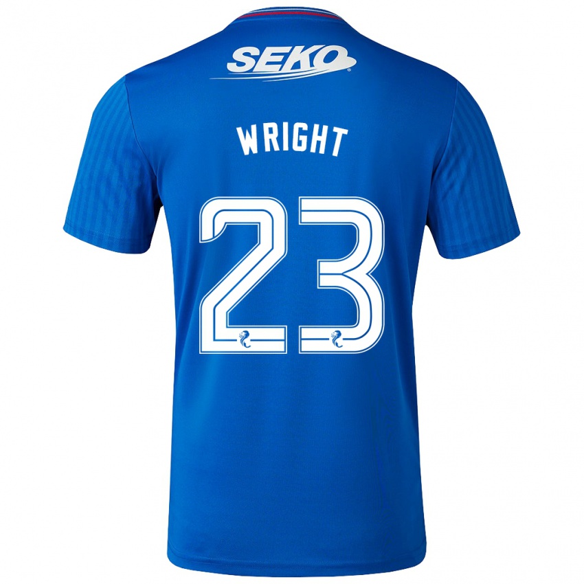 Mænd Scott Wright #23 Blå Hjemmebane Spillertrøjer 2023/24 Trøje T-Shirt