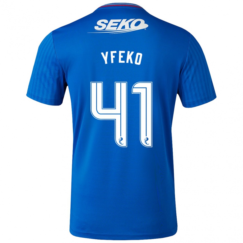 Mænd Johnly Yfeko #41 Blå Hjemmebane Spillertrøjer 2023/24 Trøje T-Shirt
