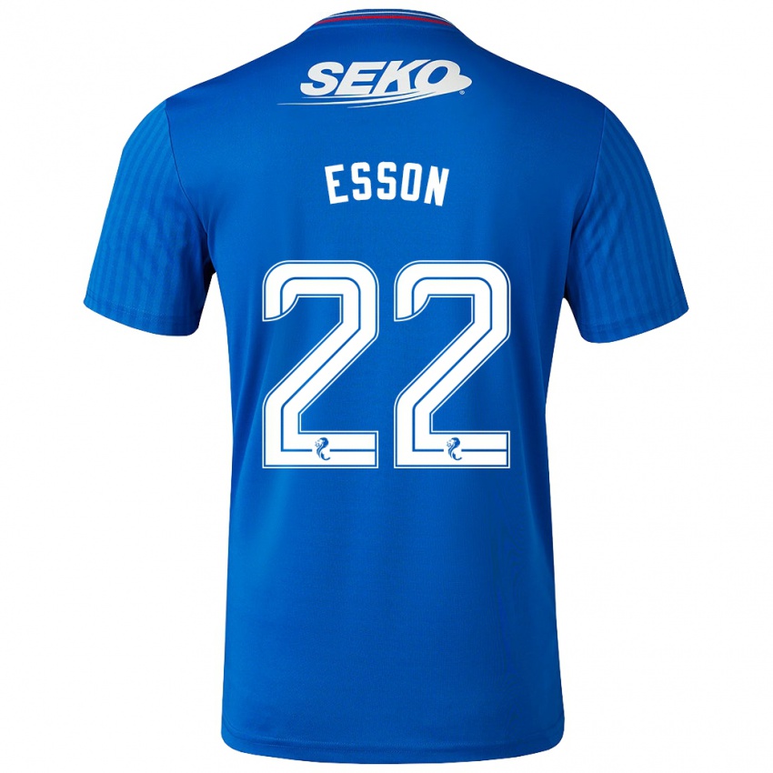 Mænd Victoria Esson #22 Blå Hjemmebane Spillertrøjer 2023/24 Trøje T-Shirt