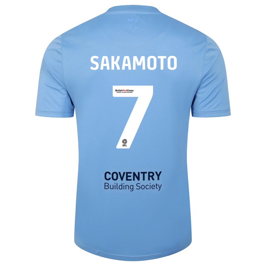 Mænd Tatsuhiro Sakamoto #7 Himmelblå Hjemmebane Spillertrøjer 2023/24 Trøje T-Shirt