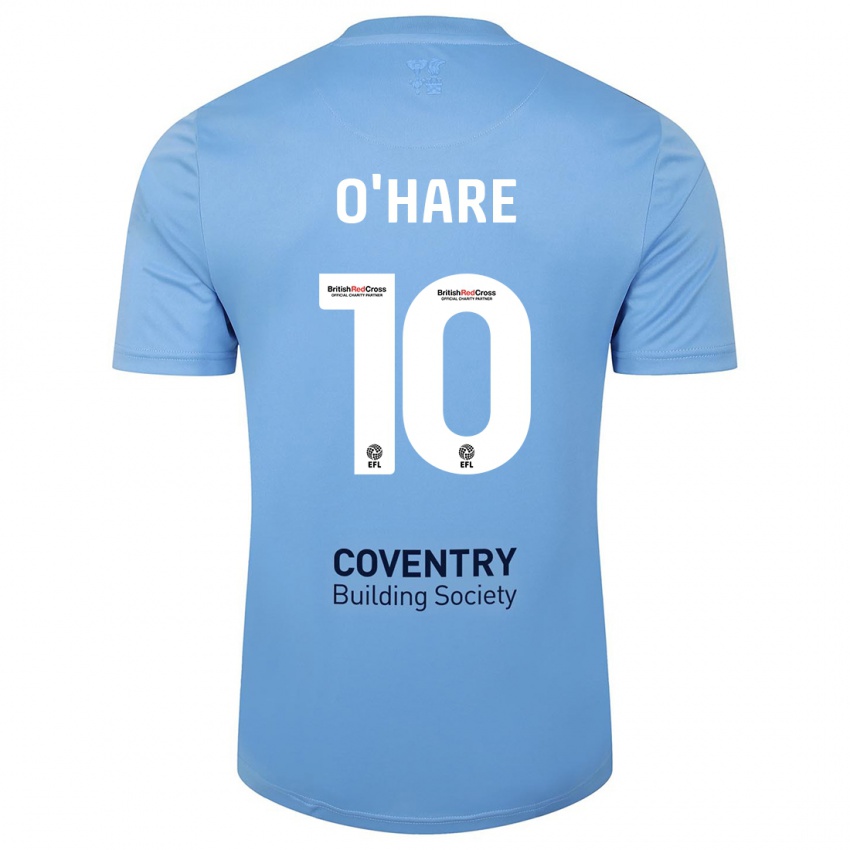 Mænd Callum O'hare #10 Himmelblå Hjemmebane Spillertrøjer 2023/24 Trøje T-Shirt