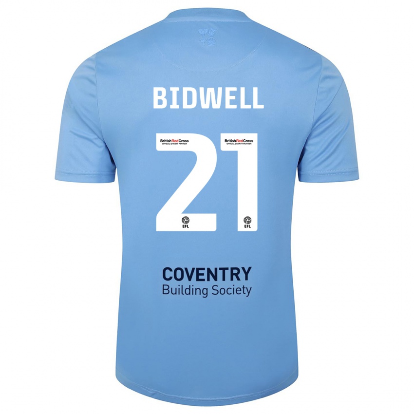 Mænd Jake Bidwell #21 Himmelblå Hjemmebane Spillertrøjer 2023/24 Trøje T-Shirt