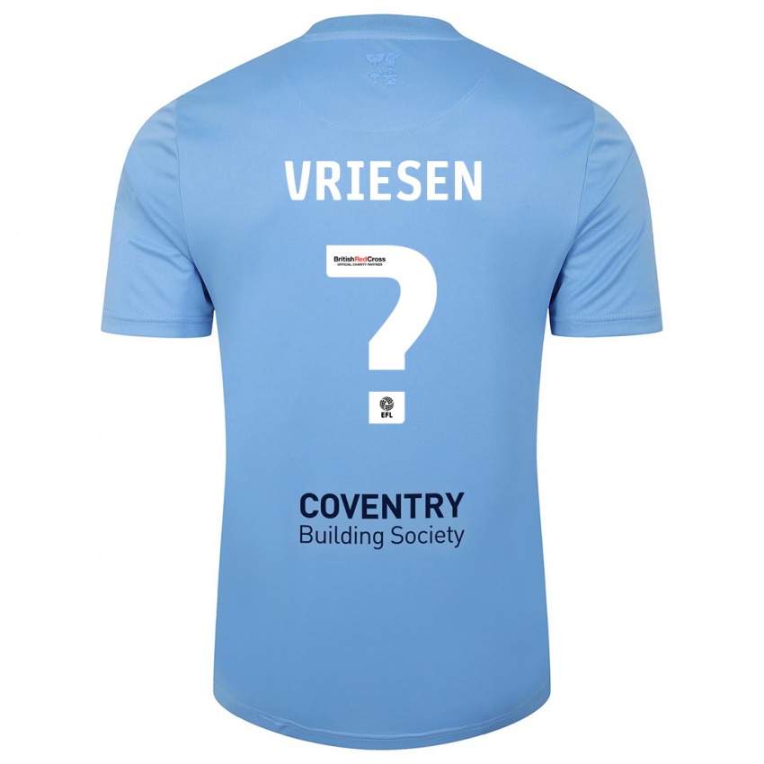 Mænd Fabian Vriesen #0 Himmelblå Hjemmebane Spillertrøjer 2023/24 Trøje T-Shirt