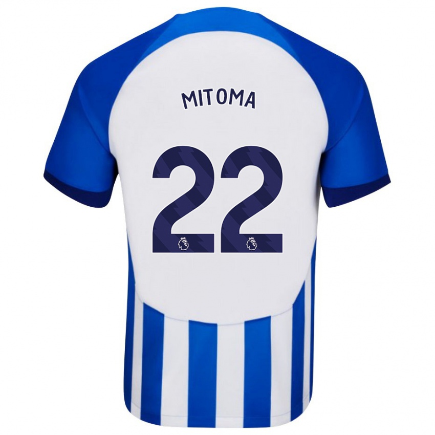 Mænd Kaoru Mitoma #22 Blå Hjemmebane Spillertrøjer 2023/24 Trøje T-Shirt