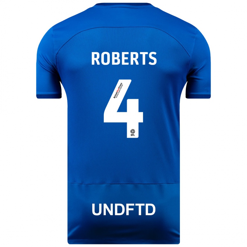 Mænd Marc Roberts #4 Blå Hjemmebane Spillertrøjer 2023/24 Trøje T-Shirt