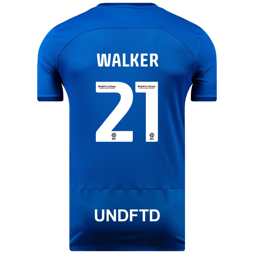 Mænd Claudia Walker #21 Blå Hjemmebane Spillertrøjer 2023/24 Trøje T-Shirt