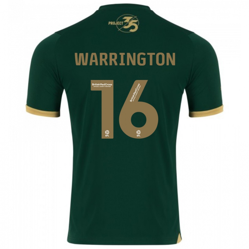 Mænd Lewis Warrington #16 Grøn Hjemmebane Spillertrøjer 2023/24 Trøje T-Shirt