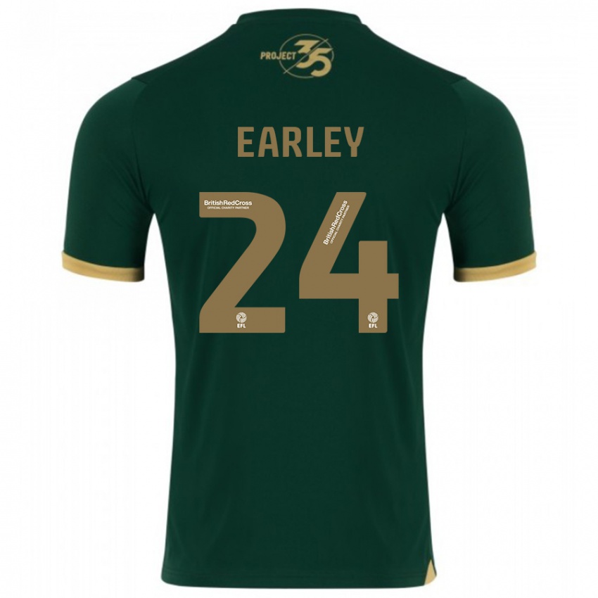 Mænd Saxon Earley #24 Grøn Hjemmebane Spillertrøjer 2023/24 Trøje T-Shirt