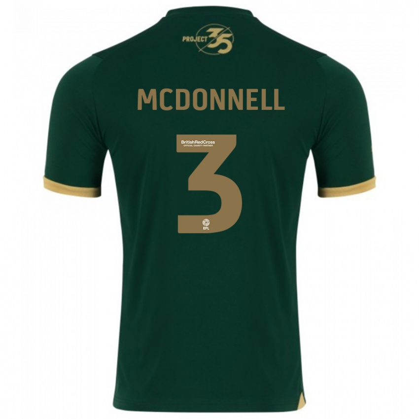 Mænd Rosie Mcdonnell #3 Grøn Hjemmebane Spillertrøjer 2023/24 Trøje T-Shirt